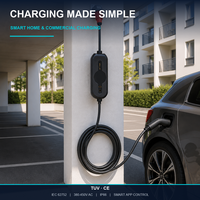 Nouveau chargeur EV portable haute performance Type 2 Rouge CEE Triphasé 380-450V IP66 Écran LCD Minuterie 8H Application WiFi 5m TPU