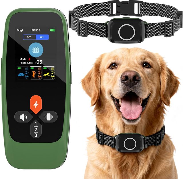 Portable GPS Wireless Dog Fence System Training Dog Shock Coller Pet Remote Control Bark Collar Outdoor Containment System