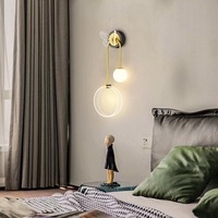 Lámpara de pared con forma de mariposa para dormitorio, luz de noche Ins moderna, nórdica, minimalista, de lujo, para fondo de sala de estar