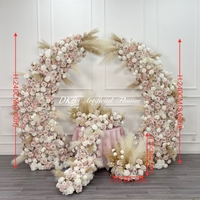 Rangée de fleurs artificielles en soie rose et blanche personnalisée, arche suspendue, arrangements floraux pour la décoration de mariage