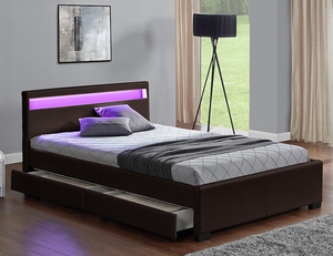 Mobilier de chambre à coucher moderne et simple Willsoon <span class=keywords><strong>Lit</strong></span> souple en cuir PU <span class=keywords><strong>avec</strong></span> lumière LED et tiroirs de <span class=keywords><strong>rangement</strong></span> Style panneau en bois pour la maison - Product Image 4