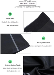 Mallas de compresión planas personalizadas para hombre, pantalones Capri de compresión para entrenamiento, baloncesto, Yoga y gimnasio, 4 agujas - Product Image 3