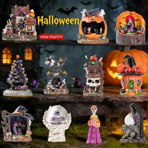 Decoración para Fiesta de Halloween, Figura de Resina de Esqueleto Floral del Día de Muertos, Adorno Espeluznante para Casa Embrujada, Bar, Escritorio - Product Image 5