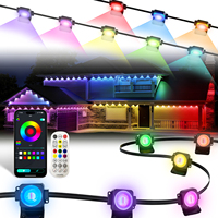 Lumières de toit intelligentes à pixels adressables, étanches IP67, avec contrôle à distance par application, rythme musical, guirlande lumineuse LED pour décorations de Noël et d'Halloween