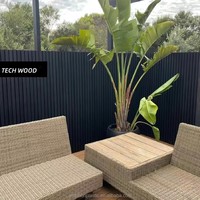 Revêtement mural en panneaux composites en bois WPC rayés modernes, résistant à l'humidité, imperméable et anti-moisissure, pour une utilisation en intérieur/extérieur