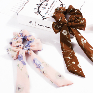 Bán Buôn Mềm Tóc Đàn Hồi Ban Nhạc <span class=keywords><strong>Bow</strong></span> Knot Ribbon Scrunchy Voan Tóc Scrunchies Cho Phụ Nữ Tóc Phụ Kiện - Product Image 2