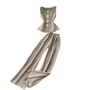 Completi Casual Estivi da Donna: Top e Pantaloni a Vita Alta con Patchwork 3D, <span class=keywords><strong>Abbigliamento</strong></span> Slim Fit all'Ingrosso - Product Image 5