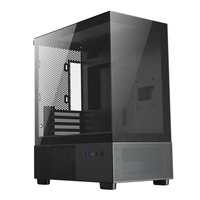 Boîtier d'ordinateur de jeu de bureau MATX MicroATX Mid Tower avec trous, construction en acier et fenêtre latérale pour aquarium