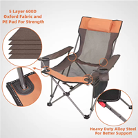 Chaise portable en bois massif avec coussin, dossier réglable, pliable, pour camping en plein air, pour adultes - Utilisation en atelier et salle à manger
