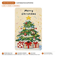 Tapis à gratter pour chat en forme de sapin de Noël, 60 x 38 cm, à fixer au mur, durable, sans perte de fibres, coussin d'hiver pour animaux de compagnie