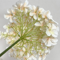 Vente en gros de tiges d'hortensia artificiel Anna, fleurs artificielles au toucher réel, couleur champagne, 75 cm, pour la décoration de bouquets de mariage