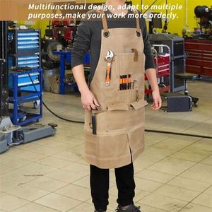 Muestra Gratis: Delantal Ajustable Multiusos con Bolsillos Cruzados, Delantal de Trabajo Unisex de Lona Resistente e Impermeable - Product Image 6