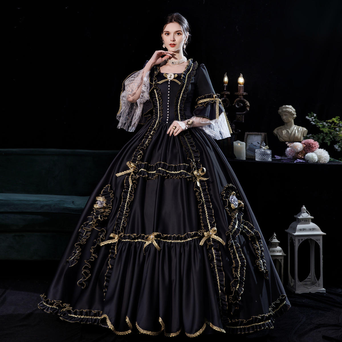 Historical Evening Gowns 18th Century Ball Gowns Halloween Gothic