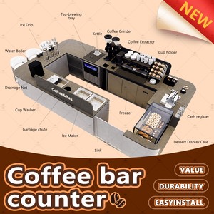 Comptoir à café simple et personnalisable pour magasin, café, aménagement intérieur, achat en gros, direct usine - Product Image 1