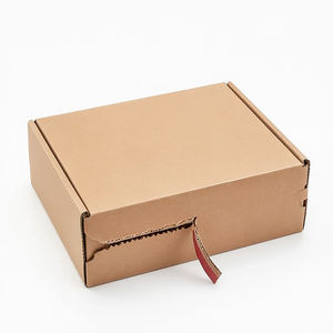 Boîtes d'emballage cadeau en carton ondulé avec fermeture éclair, design pliable personnalisé, boîte carrée pour envoi postal - Product Image 1