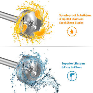 <span class=keywords><strong>Batidora</strong></span> de cocina de mano eléctrica portátil de inmersión comercial multifunción de acero inoxidable de 2 velocidades y <span class=keywords><strong>500W</strong></span> - Product Image 5