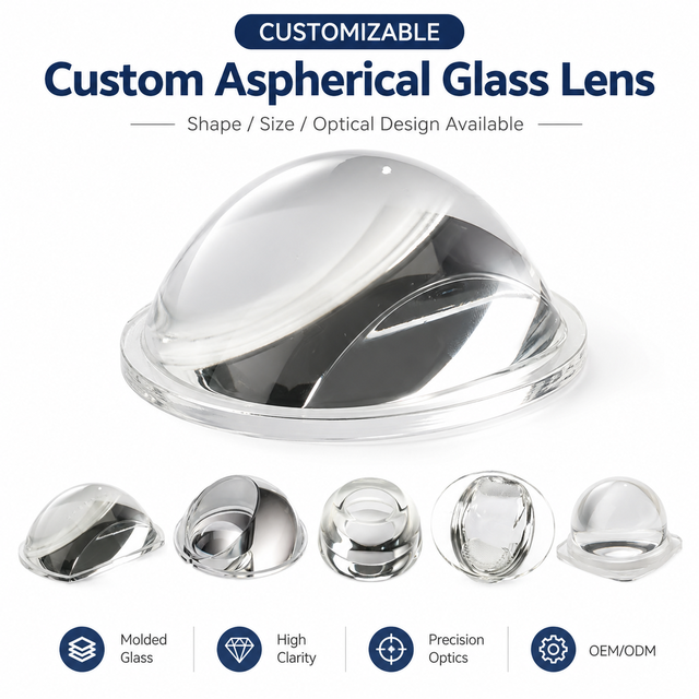 Custom Aspherical Glass Lens Molded for Car Headlamp Modern Indoor Optical System Coastal Industrial European for Light Covers
