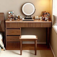 Table basse moderne en bois de 120 cm avec tiroirs et miroir éclairé, construction durable et écologique pour chambre à coucher et salon de beauté ChuanJing