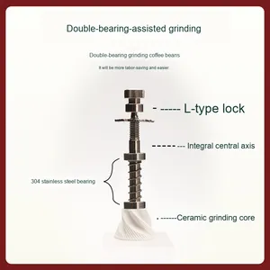 Lager lose Kaffeemühle mit Reinigungs bürste Manuelle Keramik schleif kern <span class=keywords><strong>Mini</strong></span> Mill Kaffee maschine mit Glasbehälter