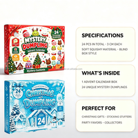 Calendrier de l'Avent de Noël avec 24 jouets anti-stress souples à presser, boîte mystère surprise, coffret cadeau de Noël pour enfants