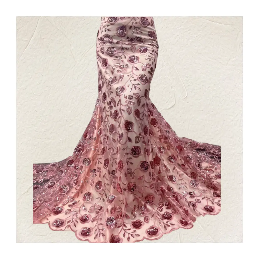 Affinity nouveauté bon prix tissu dentelle tissu africain à paillettes pour robe de soirée robe élégante