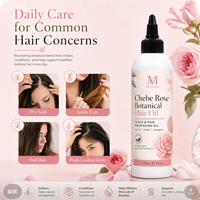 Minyak Rambut Botani Chebe Rose 120ml Ekstrak Mawar Macadamia Jojoba Lavender Vitamin E Perawatan Kulit Kepala untuk Rambut Kering Mengembang dan Berkilau