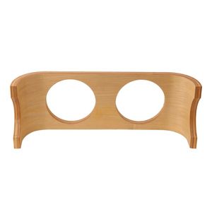 Bol incliné en céramique pour chien et chat avec support en bois, bol de nourriture et d'eau pour bouledogue incliné sans glissement pour chats chiens moyens visage animaux de compagnie - Product Image 6