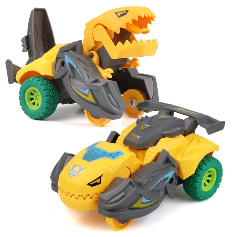 Dinosaur Deformation Trolley Car Inertial Sliding Dino Vehicle Transform Toys For Kids Boy Amazing Gifts