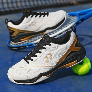 Zapatillas de tenis transpirables de malla blanca con cordones, antideslizantes, con absorción de impactos, calzado deportivo para hombres y mujeres, deportes al aire libre y - Product Image 3