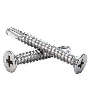Vis autoperceuses en acier inoxydable Tzfuli 410 à tête fraisée plate Phillips pour applications sur pierre, portes et fenêtres - Product Image 1