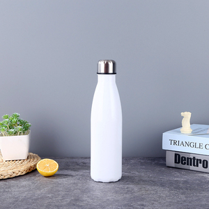 กระบอกน้ำสุญญากาศสแตนเลสสีขาว ดีไซน์มินิมอลสองชั้น สำหรับการเดินทาง - Product Image 2