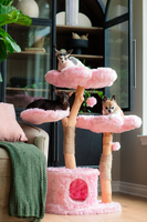 Arbre à chat multi-niveaux moderne et écologique, tour de griffoir en bois avec peluche premium, décoration de Noël pour la maison
