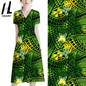 Henry 100% tela de poliéster Hawaiano Vintage polinesio Tribal impreso telas suave transpirable vestido <span class=keywords><strong>Material</strong></span> - Product Image 5