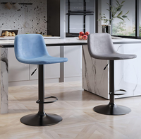 Chaise de bar pivotante moderne en cuir PU lisse, réglable et de haute qualité pour cuisine, vente en gros directe usine