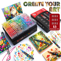 Ensemble de marqueurs acryliques à encre directe 366 couleurs pour l'exportation ; Marqueurs de peinture graffiti de qualité étudiante, couleurs superposables, pointes souples