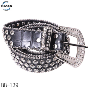 Accessorio <span class=keywords><strong>Cintura</strong></span> di Lusso all'Ingrosso con Logo Teschio, Fibbia Automatica Regolabile con Strass in Vera Pelle, Artigianato da <span class=keywords><strong>Uomo</strong></span> - Product Image 5