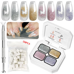 Juego de esponjas para pintar uñas de 12 colores, gel de alta pigmentación, removible sin necesidad de limpiar, con 100 clips para esponjas para decoración de uñas. - Product Image 3