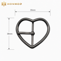 HONMEO Boucle en métal de style occidental en alliage de zinc personnalisée en forme de cœur, durable et plaquée, pour ceintures, sacs, vêtements