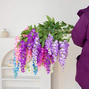 Flores Artificiales de Glicinia Liangzhou, Ramo de Seda para Decoración de Techos en Bodas, Decoración Interior para Hogar, Hotel y Restaurante - Product Image 1