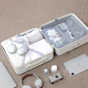 Valise à roulettes multifonctionnelle ABS à ouverture frontale, mini 18 pouces, petite taille, pour enfants, avec serrure à code - Product Image 4