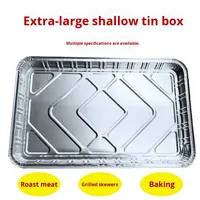 Verdickte Extra Große Rechteckige Aluminium-Einwegbox für BBQ-Spieße & Hummer ohne Beschichtung