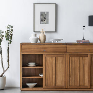 Luxury <b>Kitchen</b> <b>Sideboard</b> Living Room Indoor Console Cabinet Storage African Teak Wood Multifunction Space Saving Modern Hotel - Product Image 6