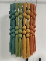 Abat-jour suspendu en macramé tressé à la main, multicolore, grand format, unique, avec franges, décoration murale pour salon et mariage