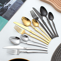 Prix Usine Service de Couverts de Luxe Durable en Acier Inoxydable 24 Pièces, Réutilisables Cuillères Fourchettes Couteaux pour Restaurants Hôtels Fêtes