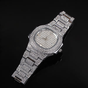 <span class=keywords><strong>Montre</strong></span> Hip Hop pour hommes et femmes, glacé, bling-bling, plaqué or, pour rappeur, haute qualité, vente en gros - Product Image 4