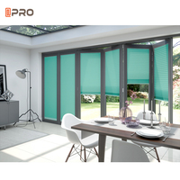 Portes en verre pliantes en aluminium à double battant, porte de bus électrique pliante d'angle, pompe, porte pliante en aluminium