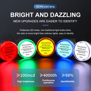 Светодиодная лампа AD16-22DS переменного тока 220 В 110 В 380 В постоянного тока 12 В 24 В индикатор сигнала общего устройства - Product Image 4