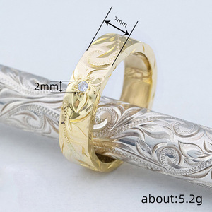 Anello Elegante con Texture Floreale in Rilievo, Stile Etnico Fresco, Gioielli da Donna alla Moda per Uso Quotidiano, Regalo - Product Image 3