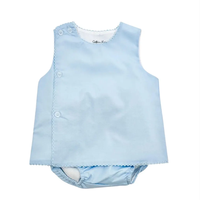 Vente flash d'été : Ensemble de vêtements pour bébé fille personnalisé, 100% coton tissé, haut, couche et bavoir, tenues assorties pour frères et sœurs