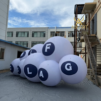 Ballon nuage gonflable de 6 m de long pour la décoration de scène, combinaison de ballons gonflables avec lettres pour les activités sportives
